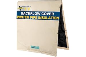 Cholila Cover Backflow Preventer Cover Insulated (5°F) 36''W x 24''H for 2-Way Opening Pipes with Aluminum Foil - Backflow Insulation Cover with Thicker 7 Layers Fabric - Sprinkler Covers for Outside
