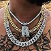 HECHUANG Initial Necklaces for Women 18K Plated Gold Initial Necklace for Men Silver Iced Out Diamond Name Letter Necklace