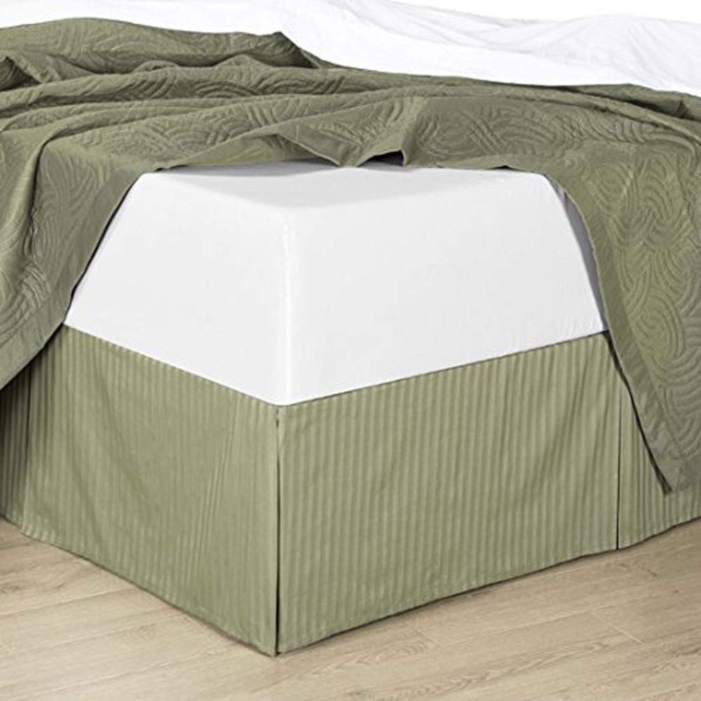Royal Hotel Twin Extra Long Striped Sage Cotton BedSkirt