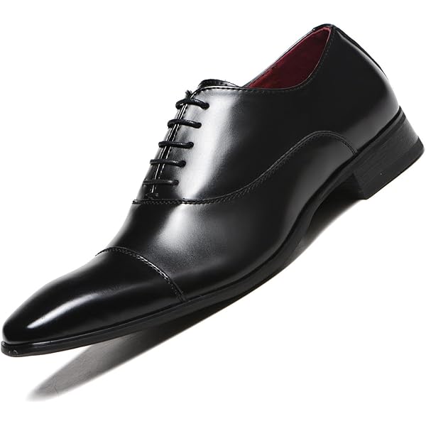Amazon.com | Black Dress Shoe Laces for Mens Oxford Shoes for Men Lace Up  Square Burnished Toe PU Leather Oxford Shoes Non Slip Anti-Slip Rubber Sole  Party(Black,7)