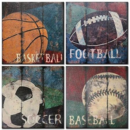 CUFUN Art - Baloncesto Fútbol Baseball Rugby Deportes Antiguos ...