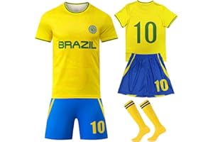 Casmyd Boys Soccer Jersey Kids Pourtugal Jersey Kit Youth Soccer Team Unifom Dragon Sports Fan Shirt Set for Boys&Girls