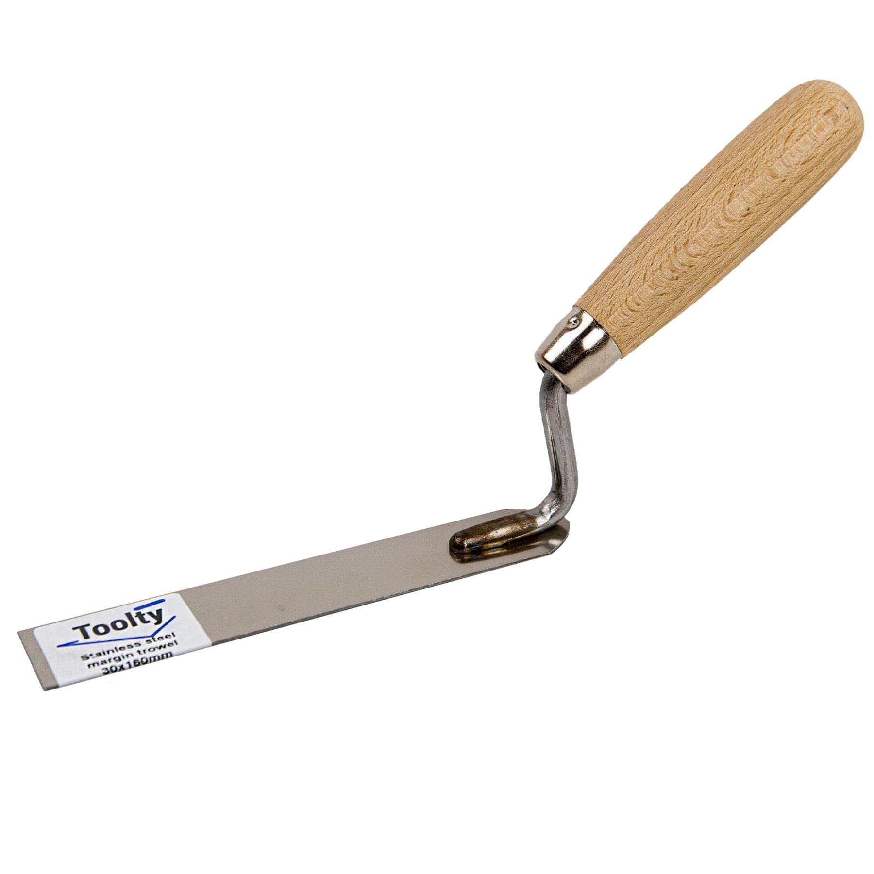 Toolty Stainless Steel Stucco Trowel, Wall Putty Trowel - 30x160mm - for Brickwork and Plastering - Wooden Handle - DIY - TLTY-0710 โ image 1