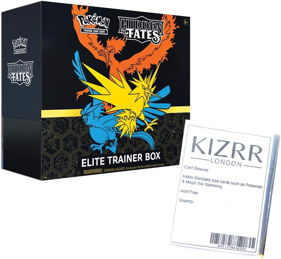 Kizrr London Sleeves x 100 & Pokemon Hidden Fates Elite Trainer Box!