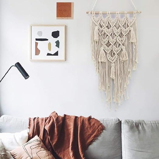 Borla Bohemio Macrame Tapiceria Tejida A Mano Hogar Arte