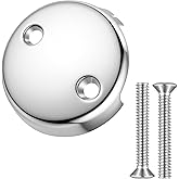 LXUEJIE Bathtub Overflow Drain Cover, Universal Bathtub Drain Two Hole Overflow Faceplate with Two Matching Screws, Stainless