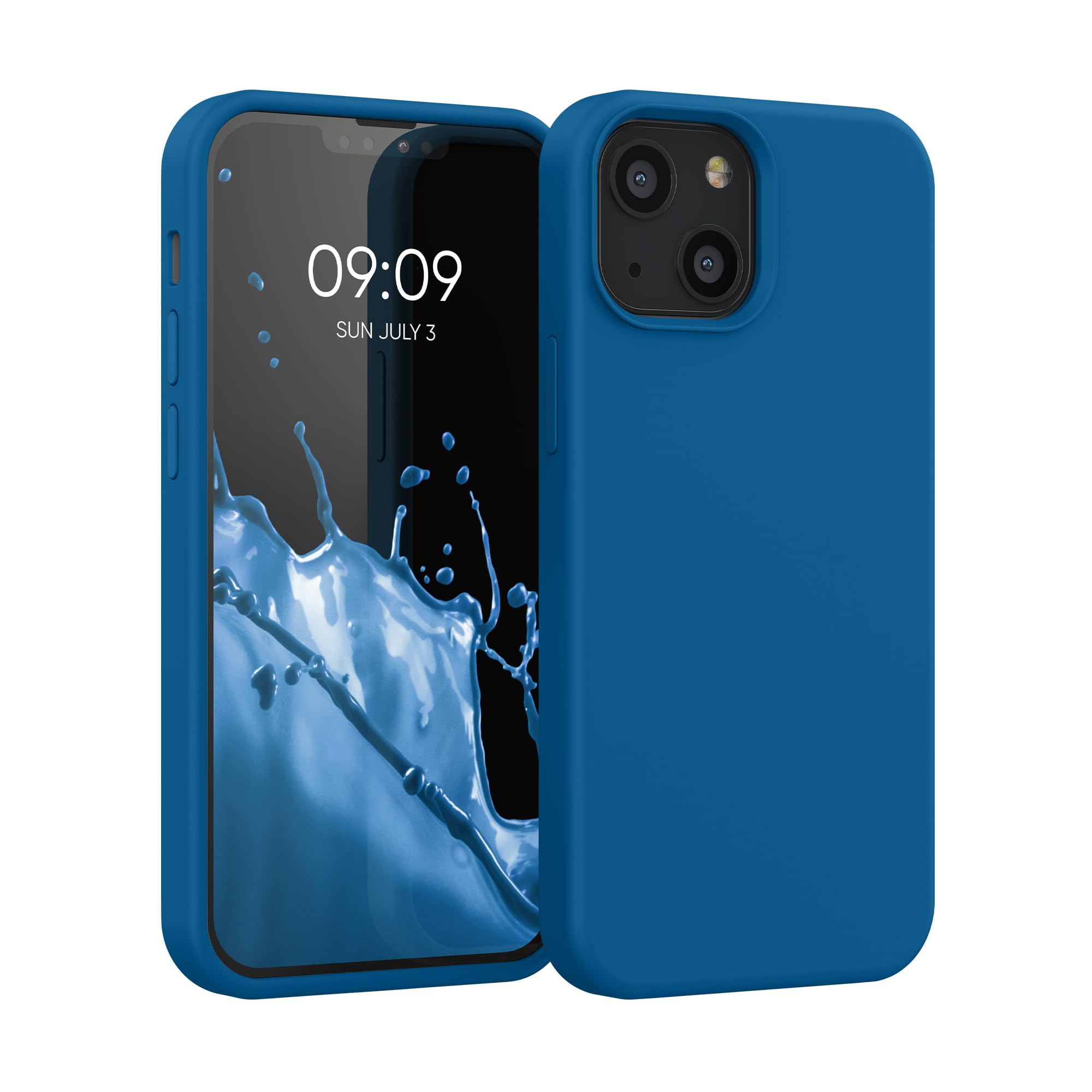 kwmobile Case Compatible with Apple iPhone 13 mini Case - TPU Silicone Phone Cover with Soft Finish - Blue Reef