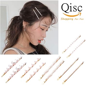 Amazon Com Vintage Artificial Pearl Alloy Barrettes Hair Clip