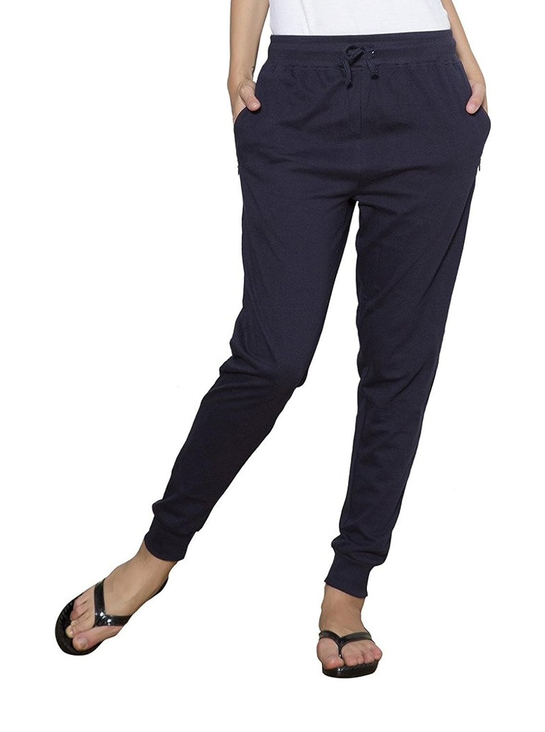 ace womens track pants women's cotton trouser,lowers,pajamas navy blue