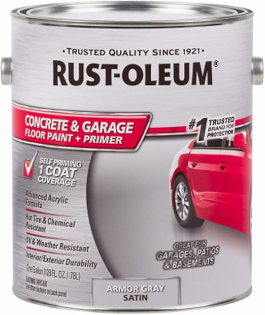 Rust Oleum 225359 Epoxy Shield Gray Base Single Part 1 Gallon Armor Concrete Floor Paint 1 Gal