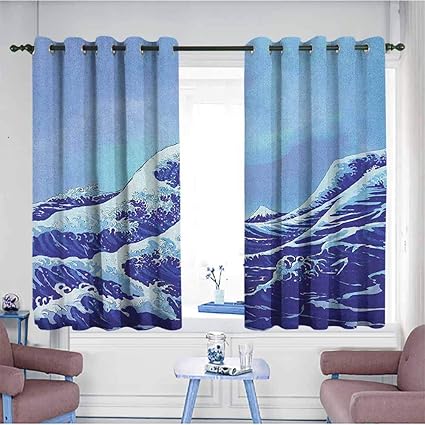 Amazon Com Homedd Window Curtains Kanagawa Big Tsunami In The