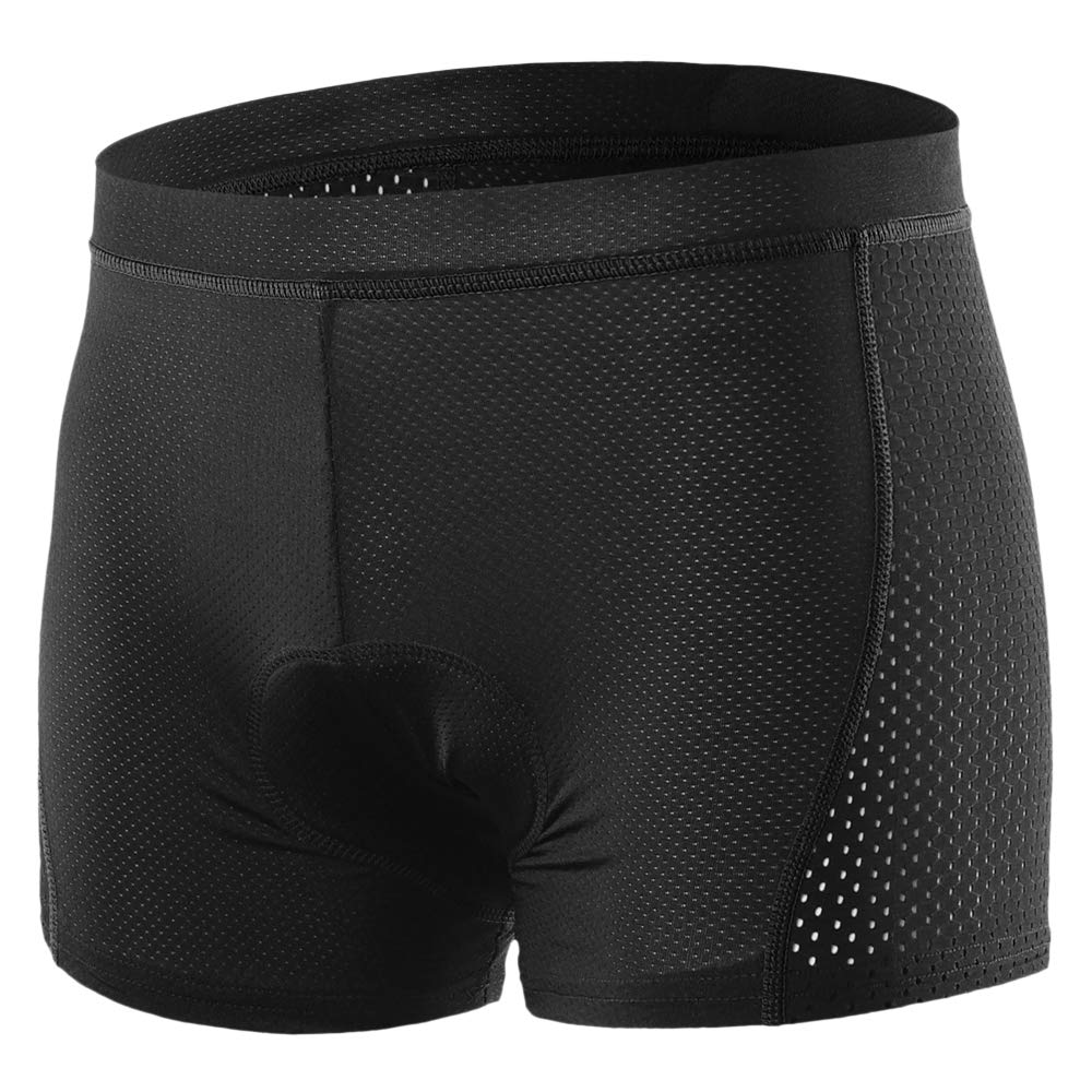 Lixada Men's Cycling Undershorts 3D Padded Breathable Mesh MTB Bike Riding Biking Underwear Shorts Black