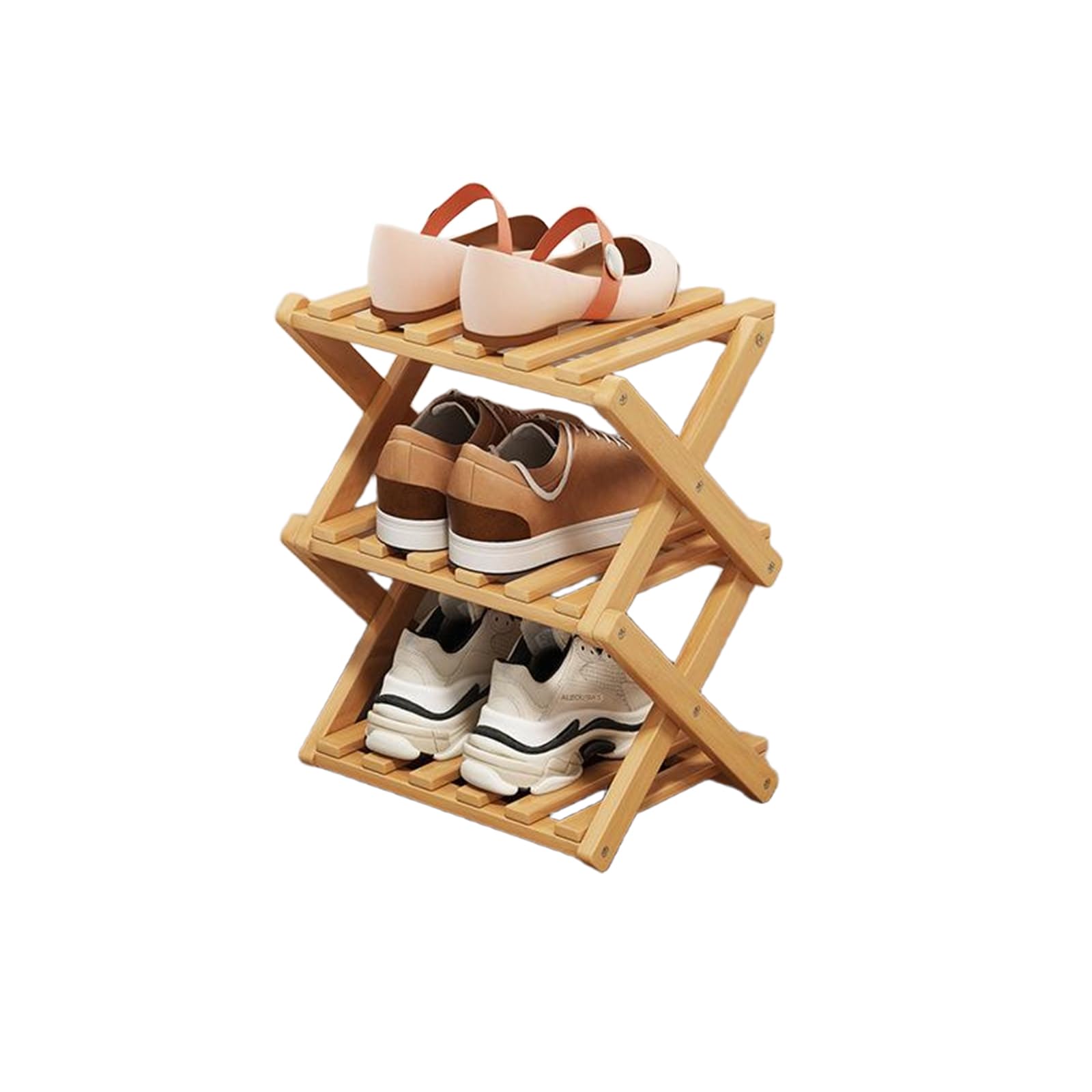Photo 1 of Shoe Rack - Foldable Vertical Shoe Rack for Entryway,Durable and Easy to Assemble,Applicable to Home Entrance, Closet and Bedroom (Nature-3 Layers)