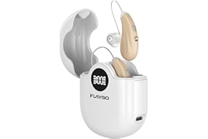 Flaygo Hearing Amplifiers, Otc Hearing Aids For People With Hearing Loss, Sound Quality Restoration, Intelligent Noise Reduction, Standby 80h, One-Button Operation, Comfortable Wearing, White