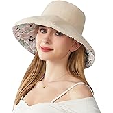 Wide Brim Women Sun Hat Summer Beach Bucket Fishing Hats Metal Wired Edge Packable UV Protection for Hiking Garden Travel