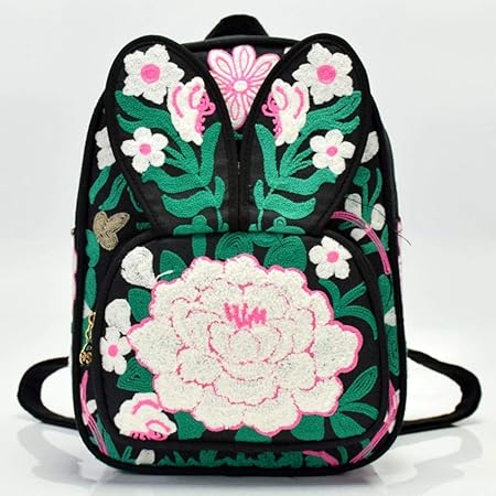 embroidered canvas backpack