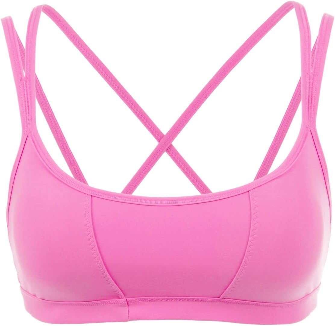 CRZ YOGA Women's Padded CoolLook Criss Cross Strappy Yoga