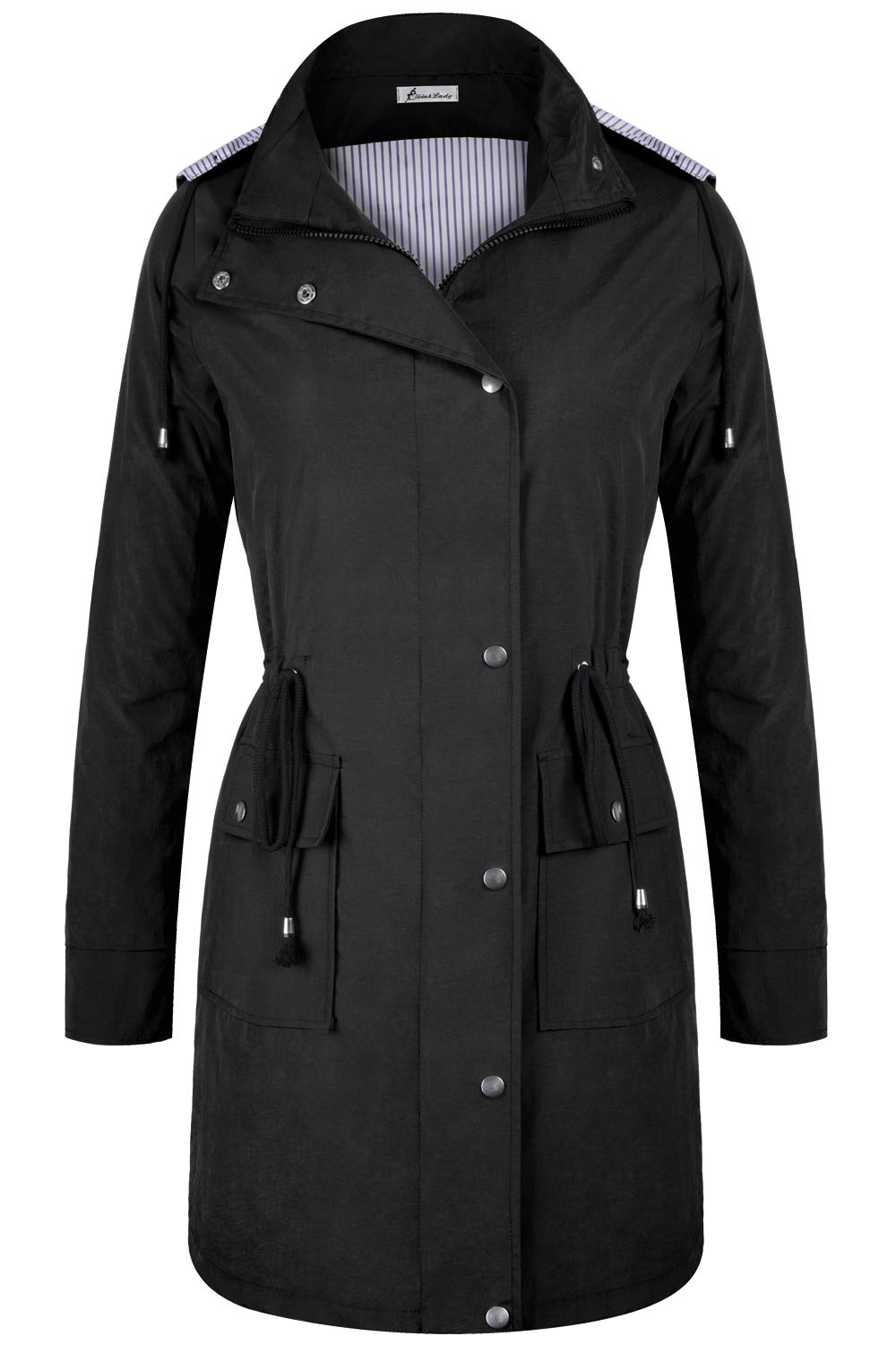 Twinklady Rain Jacket Women Windbreaker Striped Climbing Raincoats