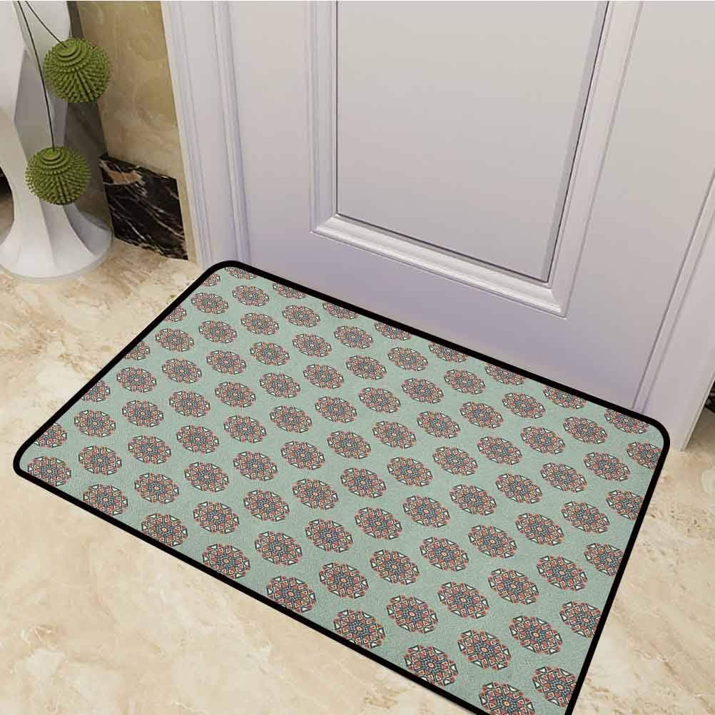 DESPKON Doormats Style Geometric Hexagon with Arabesque Folk Effects