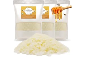 UNICY 6LB White Beeswax Pellets, Easy Melt Beeswax Pastilles for Candle Making, DIY Projects, Lip Balms and Lotions (3 Bags of 2 Pounds)