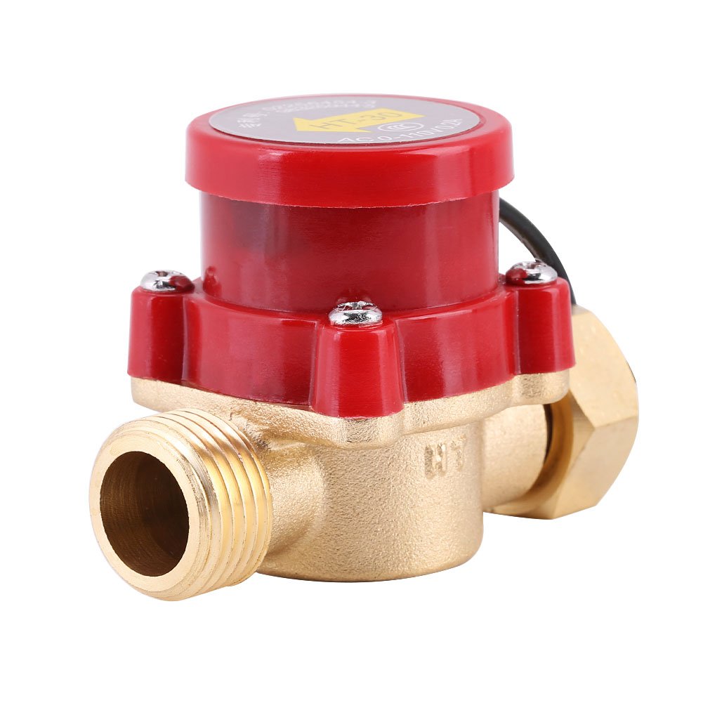 Hilitand 1Pcs HT-30 Water Flow Switch Pump Water Flow Sensor Laser Machine G1/2 Thread for Booster Pump Magnetic Automatic Control Switch for Shower or Automatic Cycle of Solar Water Heater
