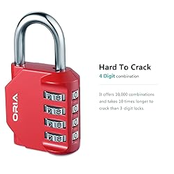ORIA Combination Lock, 4 Digit Combination Padlock