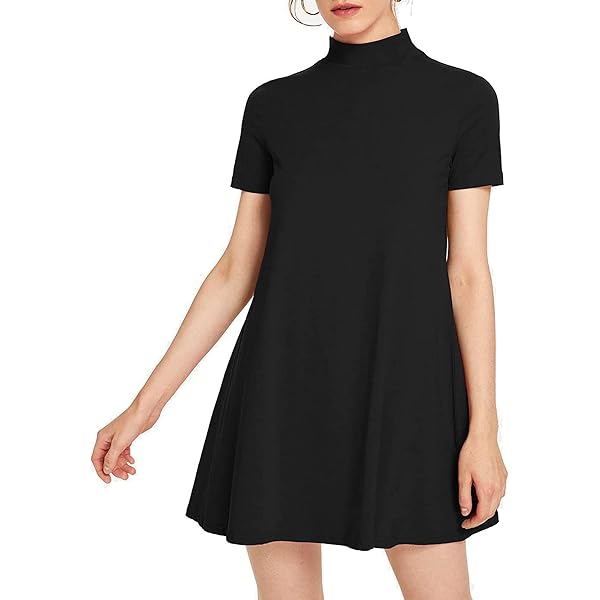 amazon black t shirt dress Time and Tru Women's Knit T-Shirt Dress (Black, Small 4-6) at Amazon Women's Clothing store