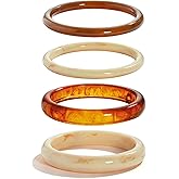 ENSKEFEN Acrylic Resin Bangles Bracelets for Women Wide Irregular Geometric Wristband Statement Bracelet Punk Chunky Acrylic Resin Bangle