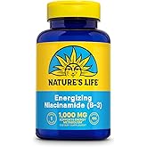 Nature's Life Energizing Niacinamide, Vitamin B3 1000mg - High Potency, No Flush Niacin Supplement - Nerve Function, Energy and Metabolism Support - 60-Day Guarantee - 100 Servings, 100 Tablets