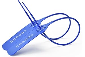 SSSEALTAG 100pcs Numbered Security Seals Tamper Resistant Tags Plastic Lable Sign Safety Zip Ties Self-Locking for Luggage, Bags, Shoes, Shipping, Lock Tag (Blue,100pcs)