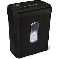 鶹 Basics 6-Sheet Cross-Cut Paper Shredder and Credit Card Shredder, 3.7 Gallon, Black