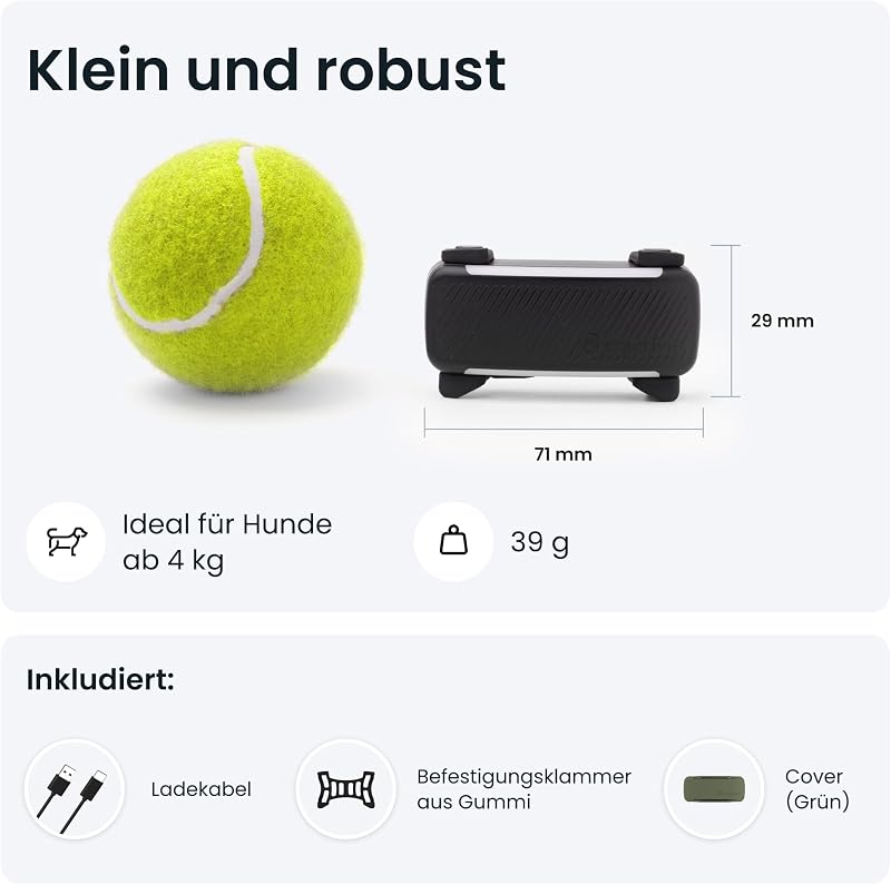 Smarter Hunde GPS Tracker | Bundle mit Cover | Modell 2025 | Live-GPS-Ortung | Weglaufalarm & Gesundheitswarnungen | Beobachtung der Vitalwerte | Marktführer (Schwarz)