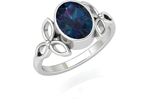 PANOPLY Alexandrite Doublet Quartz Friendship Celtic Trinity Knot Triquetra Ring For Women Teens 925 Sterling Silver Customiz