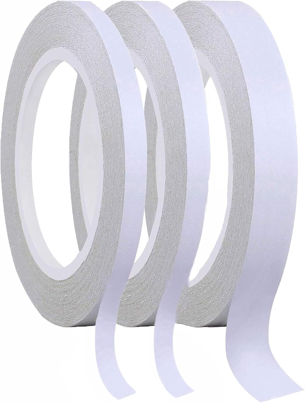 DDSHUN 3 Rolls Double Sided Tape 0.39in 0.59in Clear Adhesive for Craft DIY