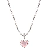 OJERRY Dainty Pink Heart Pendant Aesthetic Inspo Necklaces Y2K Jewelry for Women, Everyday Simple Small Necklace Jewelry Gift for Her