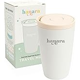 12 oz Push Button Lid Stainless Steel Travel Mug | Double Wall Insulated, Leak-Proof | Keeps Drinks Hot for 6hrs & Cold for 12hrs | Dishwasher Safe | Perfect for Coffee, Tea & More (Beige Gray)