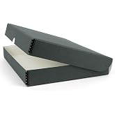 Golden State Art, Clamshell Archival Folio Storage Box 9x12, Gray | Acid-Free Photo Box with Metal Edge Corner, Preserve And Store Paper Documents Cards Prints Arts and Crafts DIY Projects