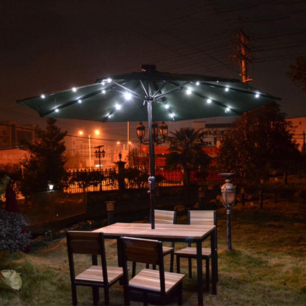 Nfudishpu 10ft Patio Umbrella Lights Solar Led Waterproof Outdoor Table Umbrella W Push Button Tilt And Crankrk Amazon Co Uk Sports Outdoors