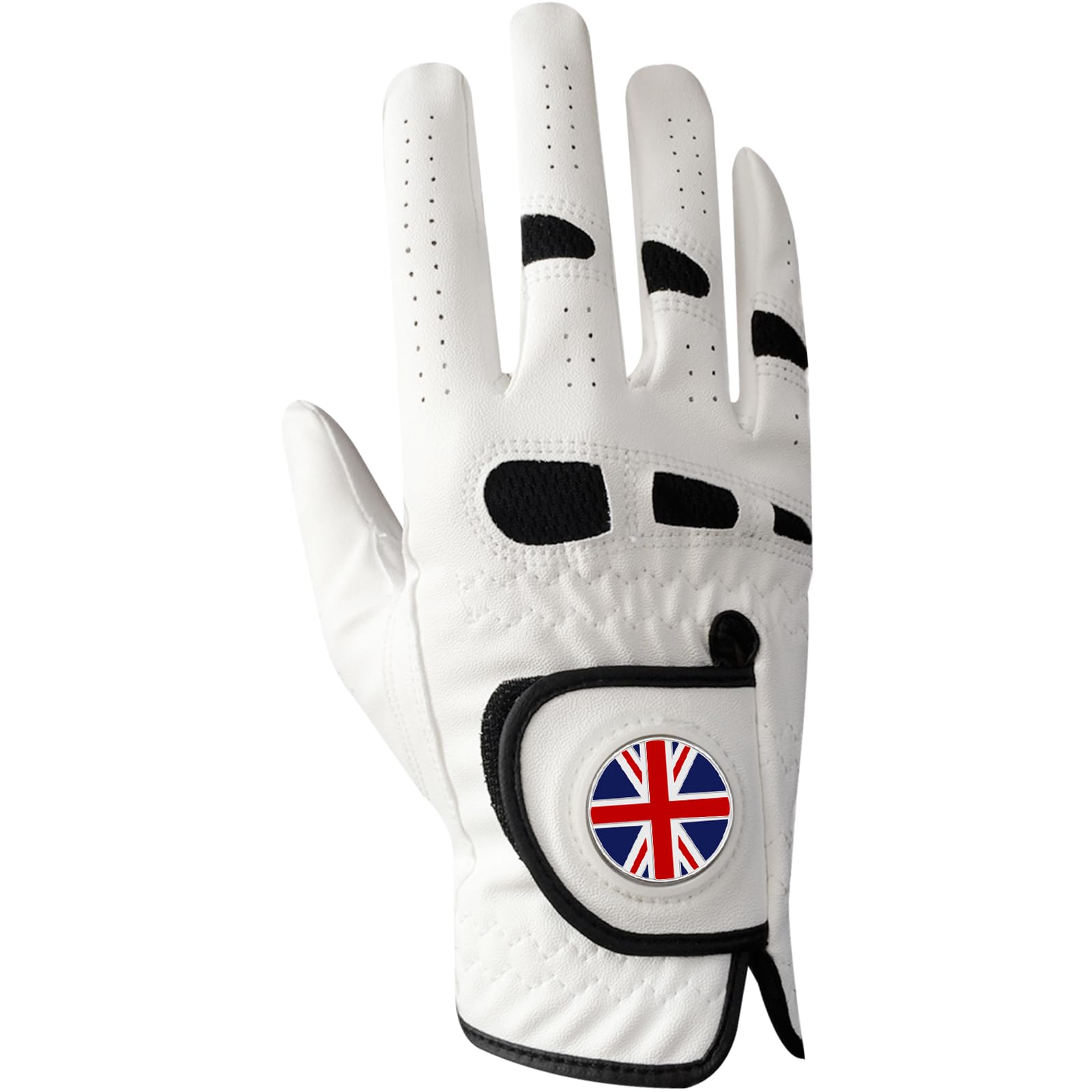 AMRTA Golf Gloves Men Left Right Hand With Ball Marker Leather 1 Pack, Left Right Handed Golfer Gloves Anti-slip Grip Soft Comfortable Breathable (S, Right)