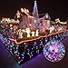 Excelvan Safe Low Voltage 8 Modes 500 LEDs 100M/328FT Dimmable Fairy String Lights with Transparent String for Bedroom Patio Garden Gate Yard Party Wedding Christmas Decoration, Multi Color
