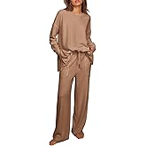 Ekouaer Womens Tracksuits 2 Piece Long Sleeve Outfits Micro Fleece Sweatsuit Sets Wide Leg Sweatpants