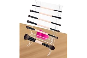 8 Tier Acrylic Makeup Brush Holder, Unique Clear Paint Brush Drying Rack Hair Brush Holder for Women, Acrylic Pen Holder Disp