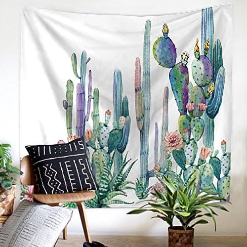 YIWINNER Cactus Tapestry Wall Hanging Home Dorm Decoration Table Cloth (50''X60'')