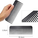luoshaPUCY Wide Tooth Comb Plastic Pocket Fine Dressing Heat Resistant Black view 2