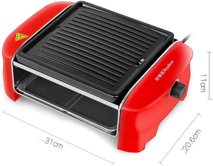 review BTSSA Professional Indoor Electric Grill with Removable Nonstick Plate and Double-Layer Design Features Adjustable Temperature Control, 600-Watt