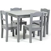 Humble Crew Toddler Table and Chair Set for Kids, Wood Activity Furniture | Sturdy 5 piece playroom or bedroom desk, perfect 