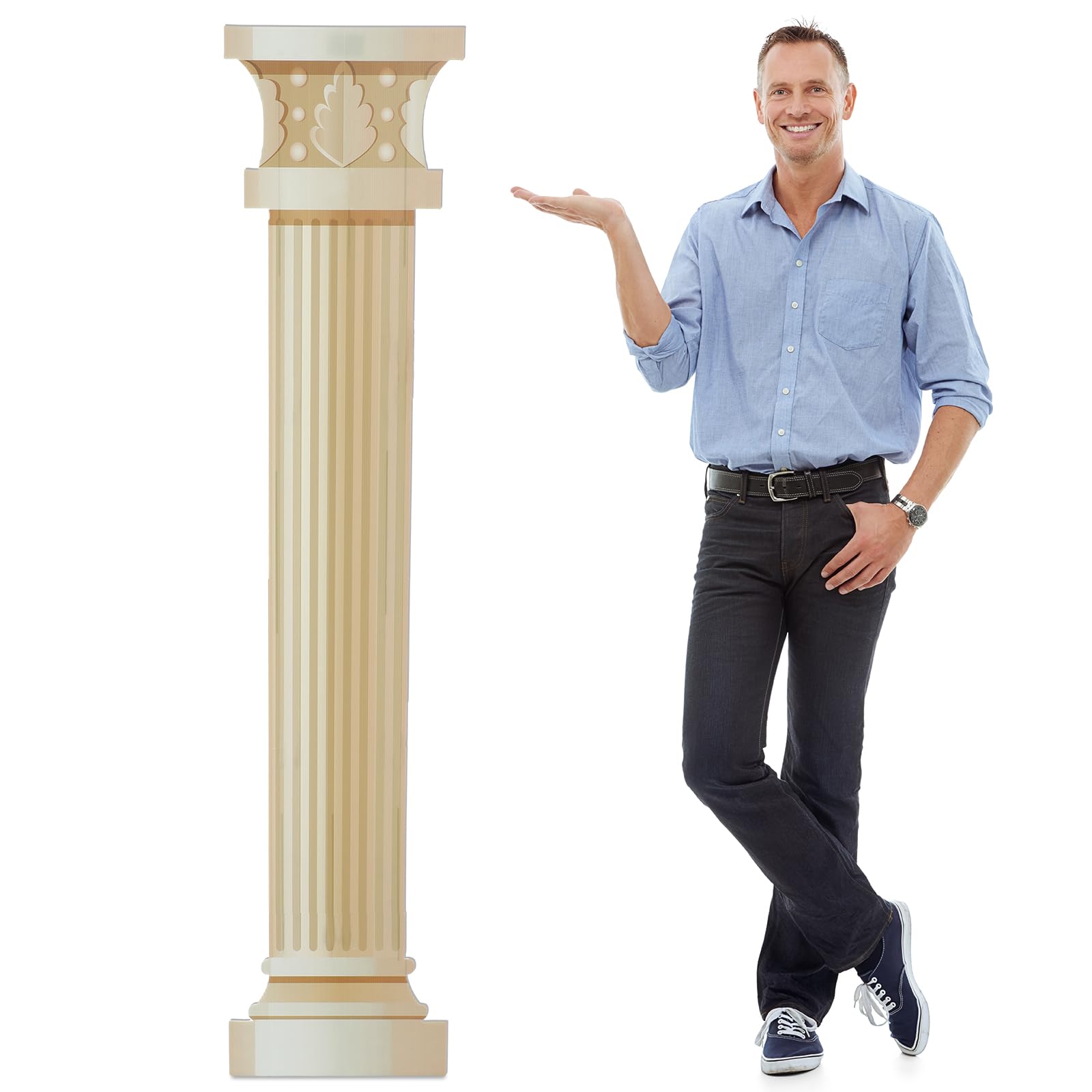 Photo 1 of 1 Pcs 6 Feet Greek Column Cardboard Cutout Stand up Life Size Greek Theme Party Decorations Backdrops Photo Props Athens Greece Pillar Column Standup for Birthday Medieval Renaissance Ancient Party