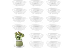 UltraOutlet 20 Pack 6 Inch Plant Saucers Clear Plastic Plant Saucer Drip Trays Small Plant Plate Dish for Indoor Flower Pots and Planters, Bulk