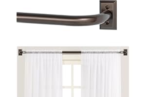 TANGWIN Bronze Wrap Around Curtain Rods,Bronze Curtain Rods for windows 48 to 84 inch(4-7Ft),Adjustable Blackout Curtain Rod,1 Inch Diameter Room Darkening Drapery Rods,Window Curtains Rod 48-90",Brown