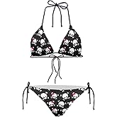 JEOCODY Women's High Waist Halter Bikini Set Two Piece Swimsuits String Triangle Bikini Sets